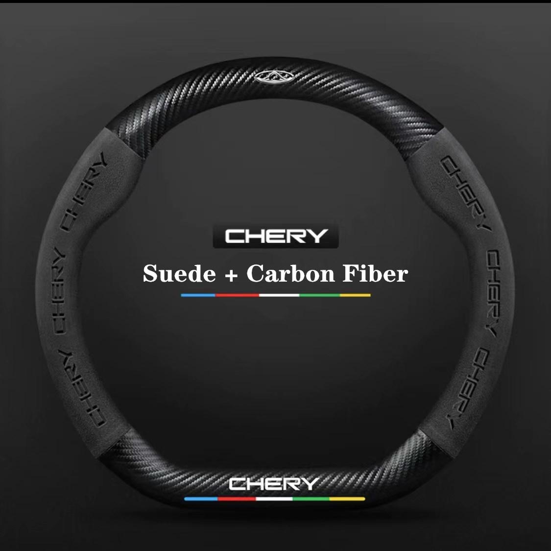

Для Chery Tiggo 3 4 5 7 Pro 8 Plus Arrizo 7 GX 5x EQ7 Fulwin 2 Eastar A3 A5 Автомобиль 3D Логотип Замша Углеродное волокно Чехол на руль