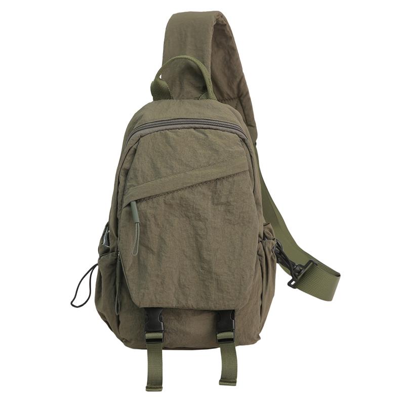 

Chest Bag Men s Crossbody Bag Women s Lightweight Sports Shoulder Bag Solid Color зелений