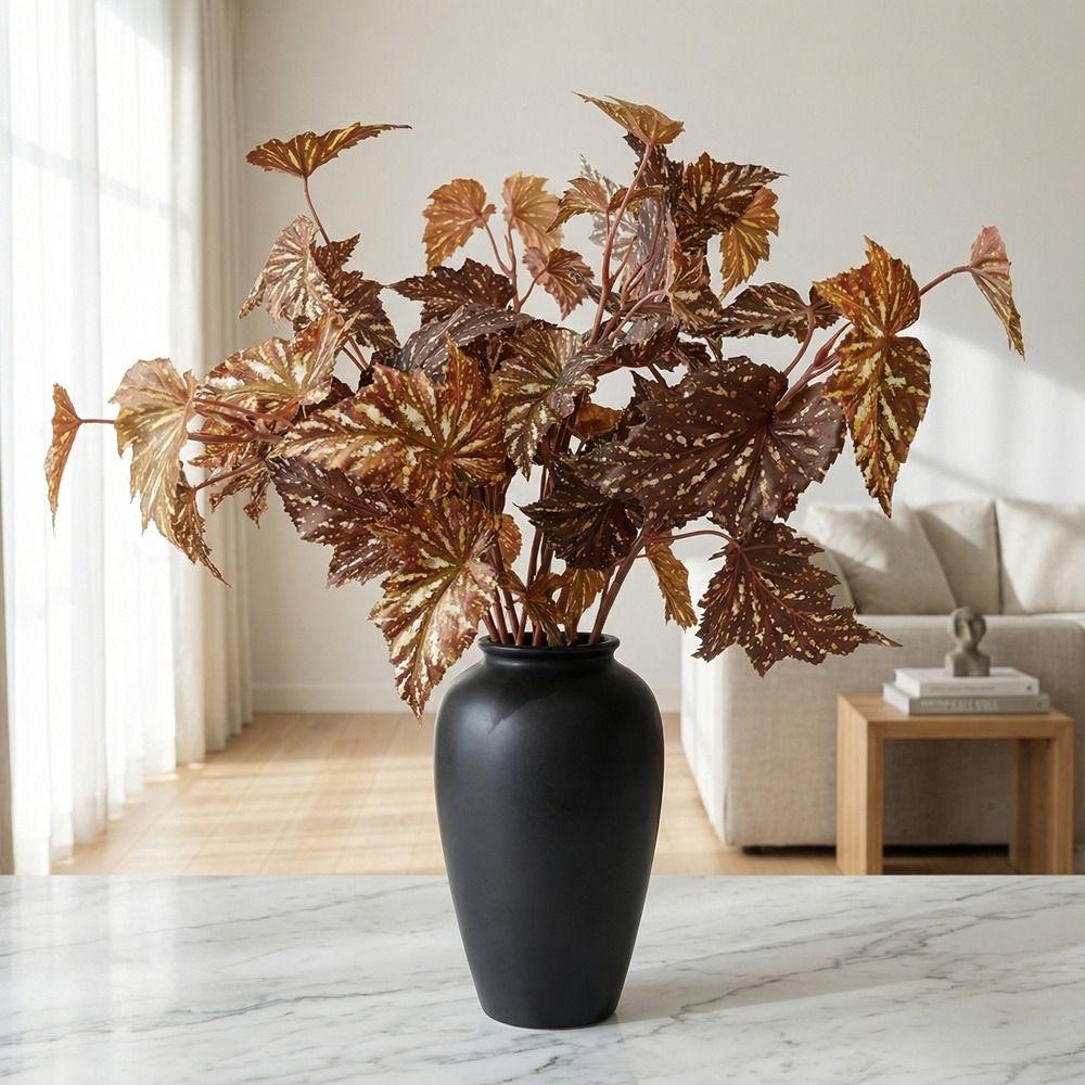 Long Branch Artificial Green Plants Plastic Fake Tree Leaves  Outdoor Garden Decor