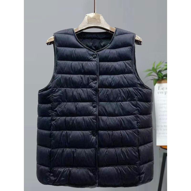 

Women s down cotton vest liner ultra-light thermal top Women s vest medium and old women s clothing fleece thickened coat 2XL [recommended 80--55kg]