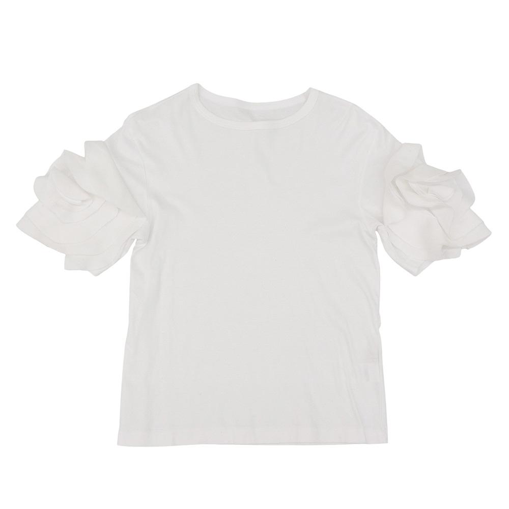 Cygne Excellent Condition Women's White Floral Print Zt-shirt, Cotton, White, Size CYJ-T006 Tops FREE whiteUsed