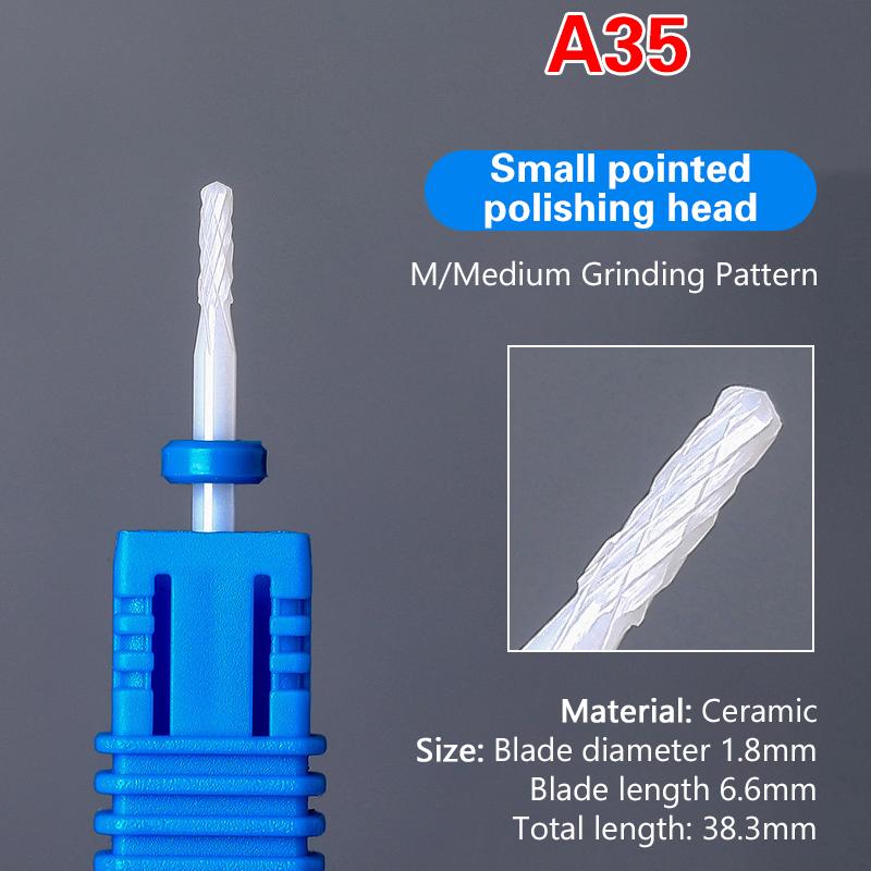 Ceramic Milling Cutter Nail Drill Bit Electric Manicure Pedicure Mill Bits Machine Files Nail Art Tools Equipment