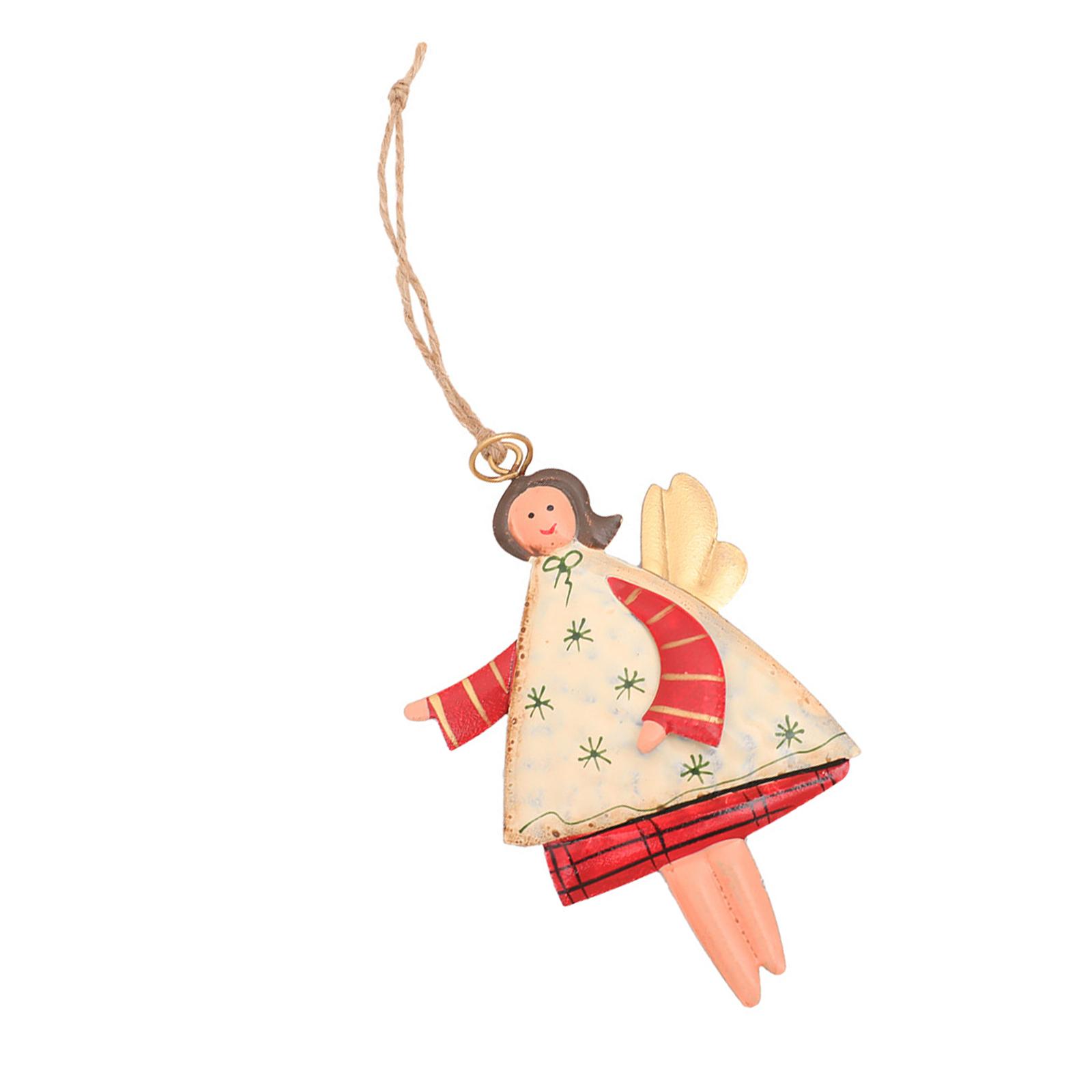 

Металлическая рождественская елка, подвесное украшение на дверь, расписанное вручную, милая подвеска в форме девушки, украшение для окна