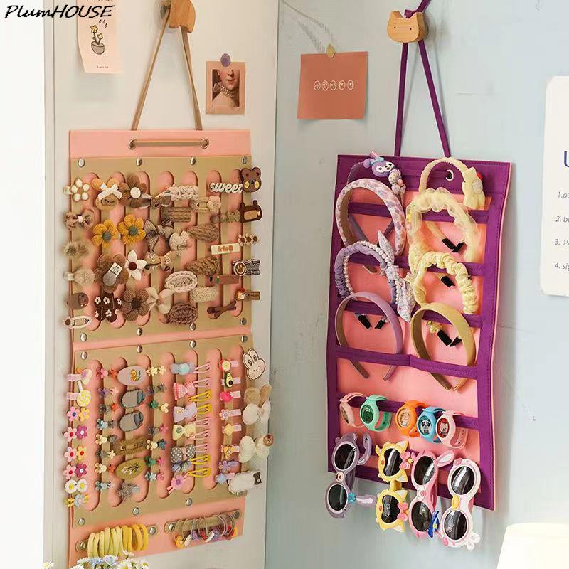 Organizador de Laços de Cabelo Grande Capacidade Porta-Tiara Pendurado na Parede Cabide de Presilhas de Cabelo Economizador de Espaço Cabelo Decoração de Parede para Quarto de Meninas