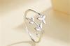 New Simple Literature Art Olive Leaf 925 Silver Jewelry Fashion Branch Personality Opening Rings R217