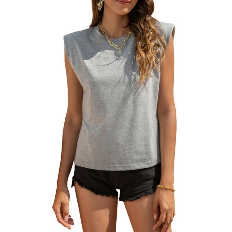 Buy Solid Color Sleeveless Tops Women 