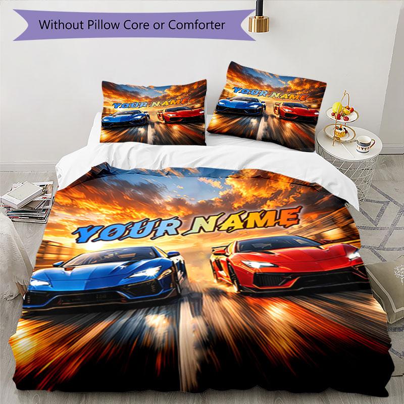 3PC Custom Name Dreams Bedding Set Duvet Cover Closure Includes 1 Duvet Cover & 2 Pillowcases for Bedroom