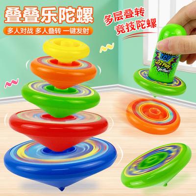 Stacked Gyro Colorful Multi-Layer Rotating Music Fun Launcher Rotating Stacked Arhat Toy Gyro