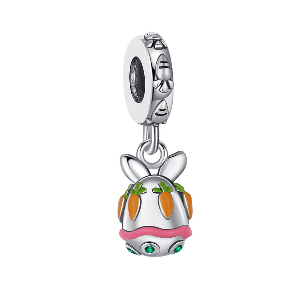 Original Pendant Copper Rabbit Charm Fit 3Mm Bracelet Diy For Women Classic Easter Egg Beads Daily Gift Fine
