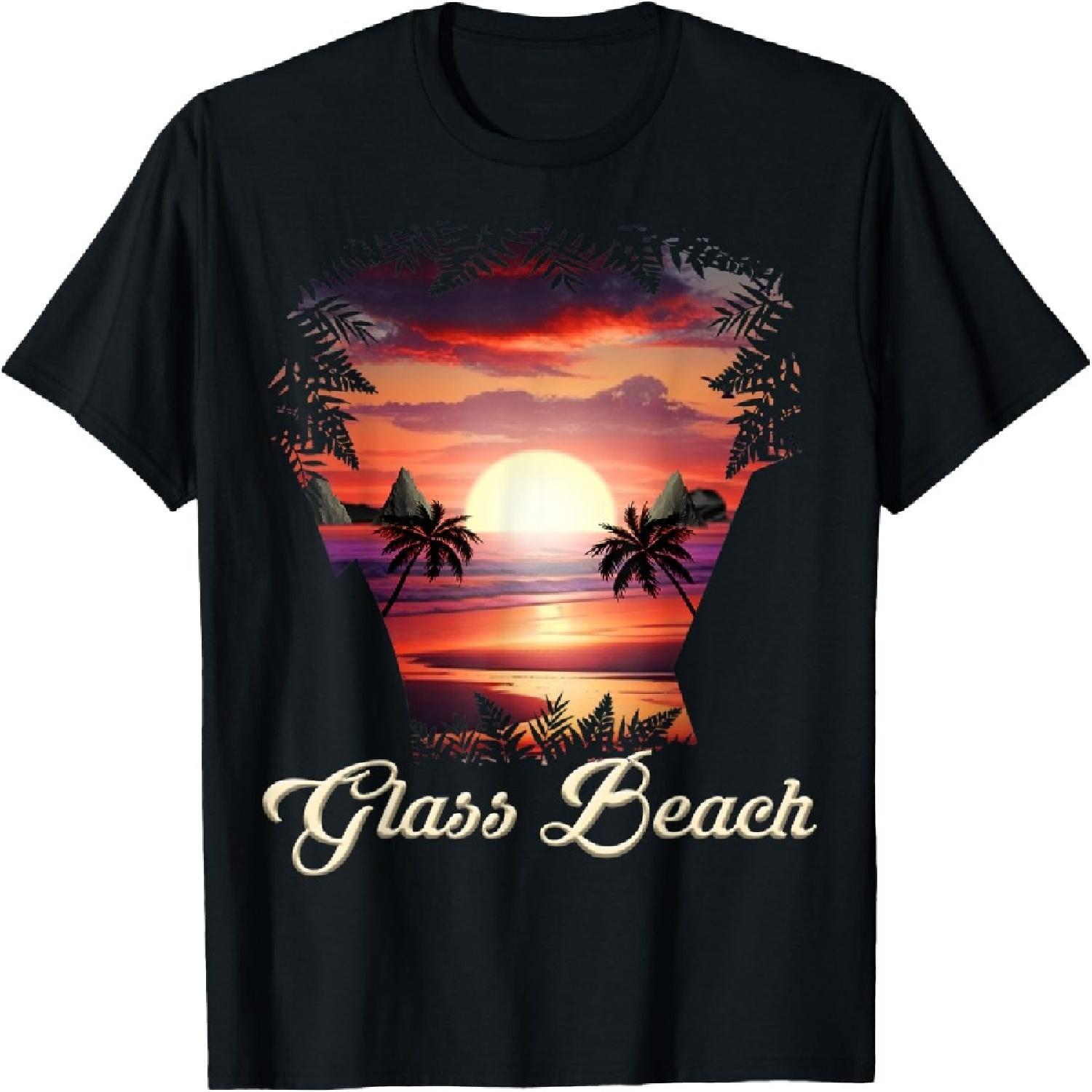 Glass Beach Vibrant Sunset Fort Bragg, California T-Shirt S