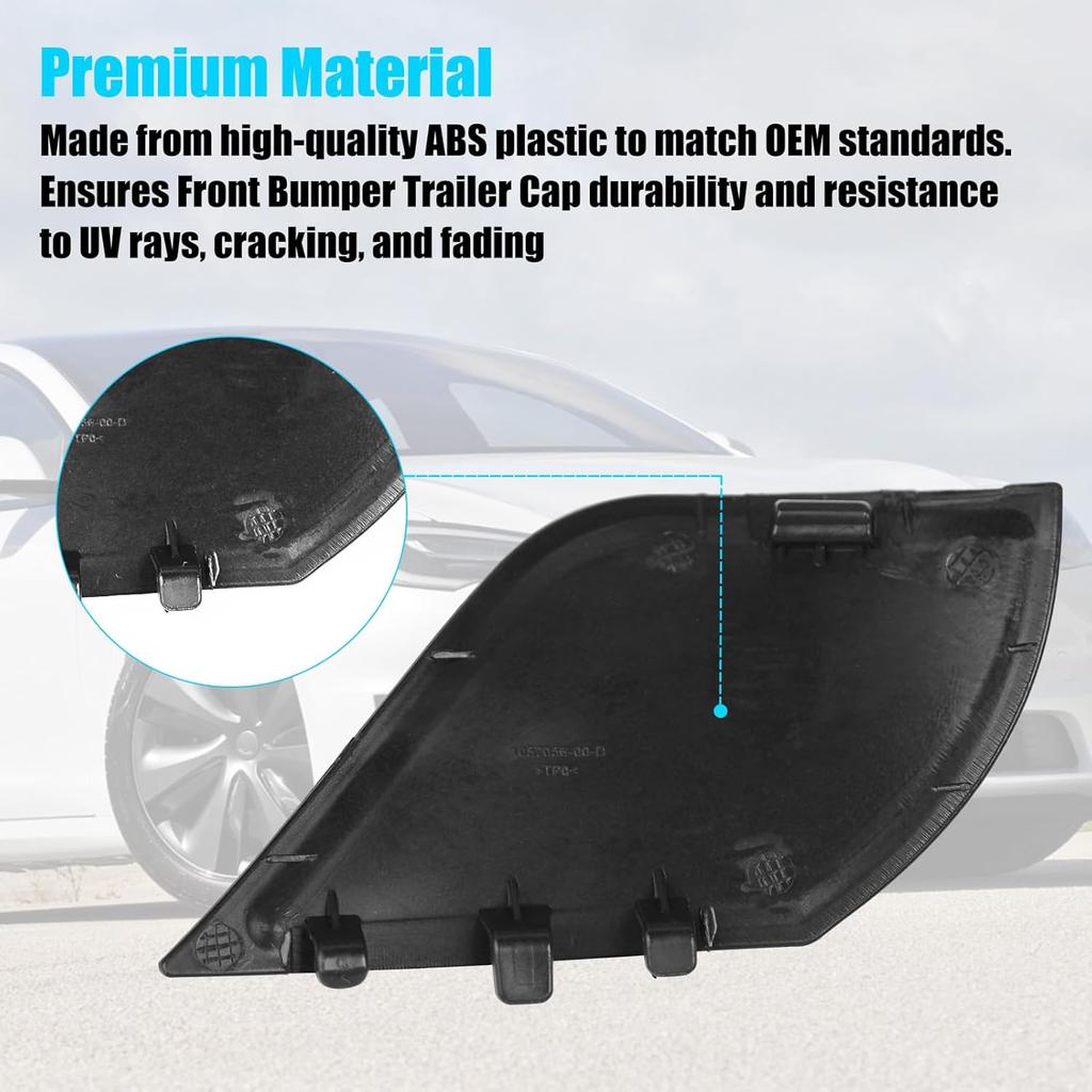 Jaronx Compatible with Tesla Model S/X Front Bumper Tow Hook Cover 2016-, Front Bumper Tow Eye Cover Trailer Hook Cap Replacement, for Tesla Model