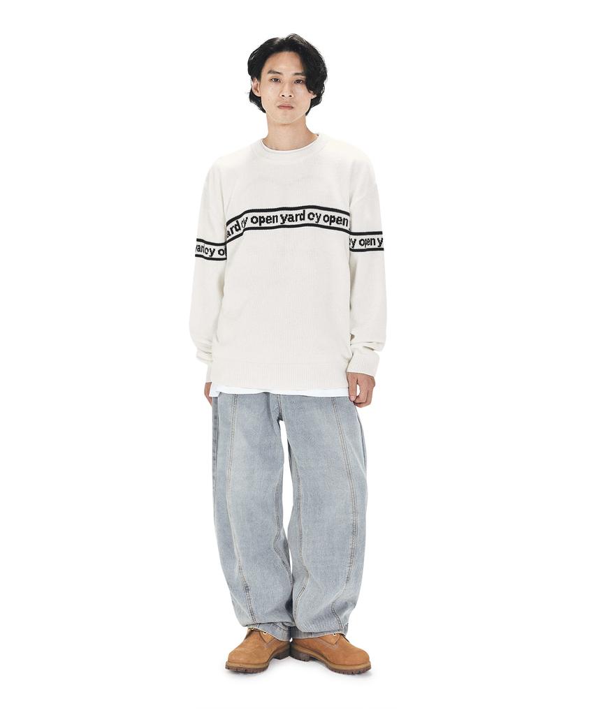 OHY Opyd Line Logo Knit - Cream