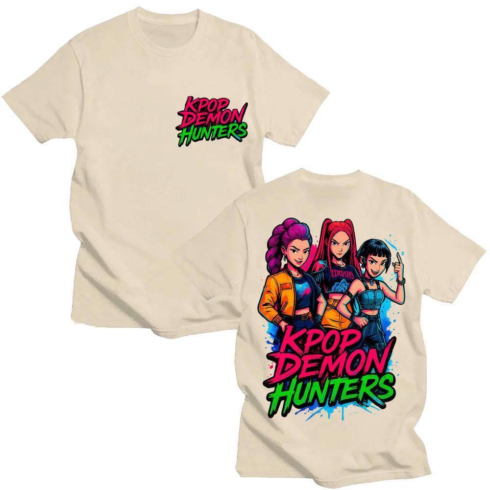 K-pop Demon Hunters Rumi Mira Zpey Classic T-shirt Men Women Trend Harajuku Cartoon T Shirt Oversized Cotton T-shirts Streetwear