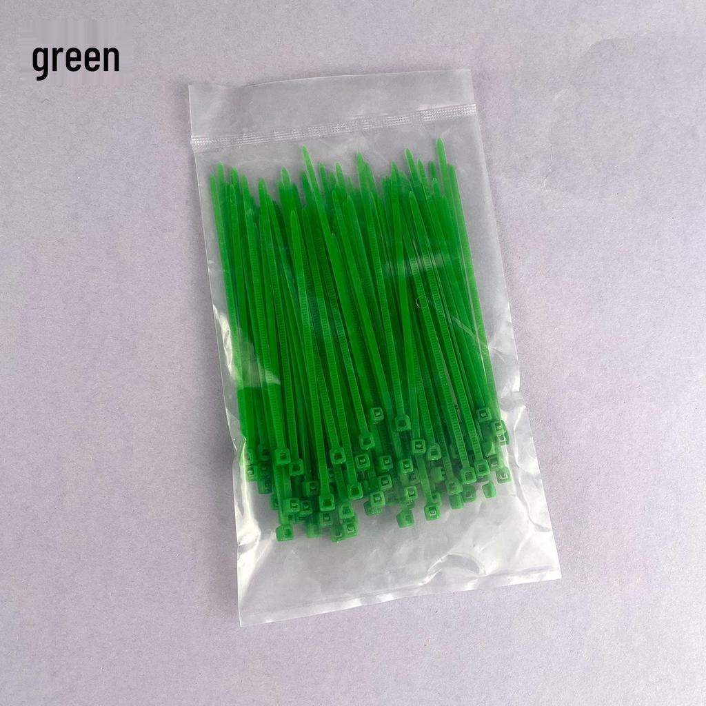 Multi-Color Nylon Zip Ties - 2x100 Pack, Small 2.4mm Wide In Blue, Red, Yellow, Green, Orange, Black, White & Pink