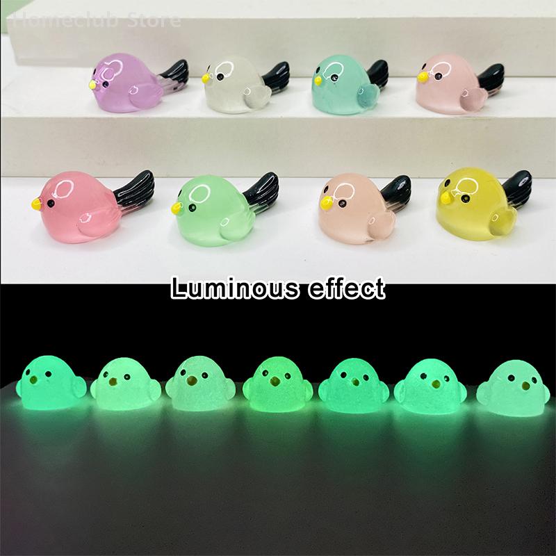 50Pcs Glow In Dark Resin Birds | Mini Luminous Animals For Garden Decor Dollhouse Crafts Fairy Landscape DIY Accessories