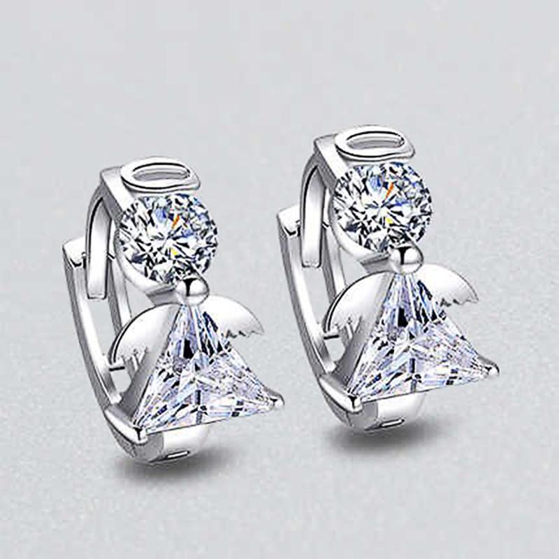 Cercei Eleganti Hoop Unghi pentru Femei Bijuterii Elegante la Modă pentru Nuntă Petrecere Purtare Zilnică Zirconia Strălucitoare Cadou