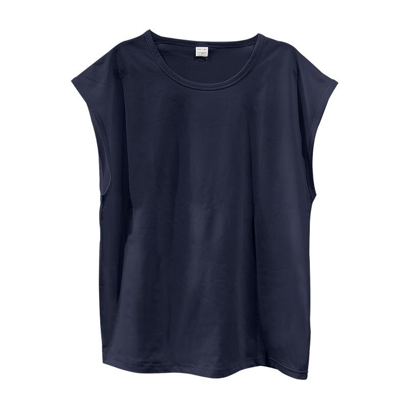 2025 Men's Summer New Sleeveless T-shirt for Youth Loose Solid Color Thin Vest