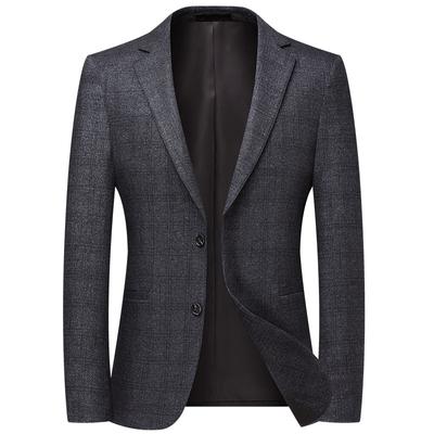 Autumn New Men's Suits Korean Version Slim Fit Anti-wrinkle Plaid Suit Men's Casual Single Suit