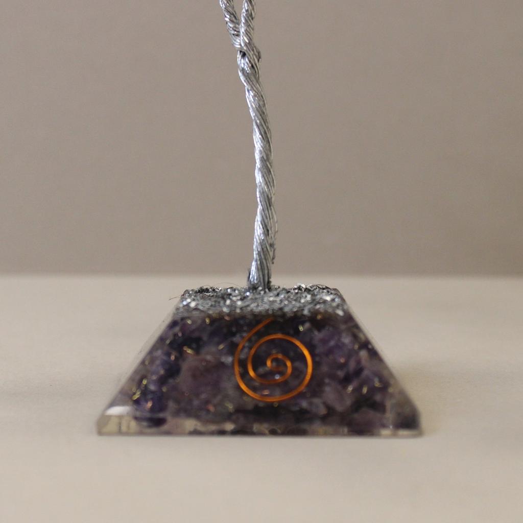 Amethyst Crystal Tree with Orgonite Base, 80 Gemstones