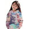 Autumn and Winter Children's Cute Little Animals 3D Printed Hooded Comfortable and Versatile and Breathable Hoodies & Sweatshirts (Girls)