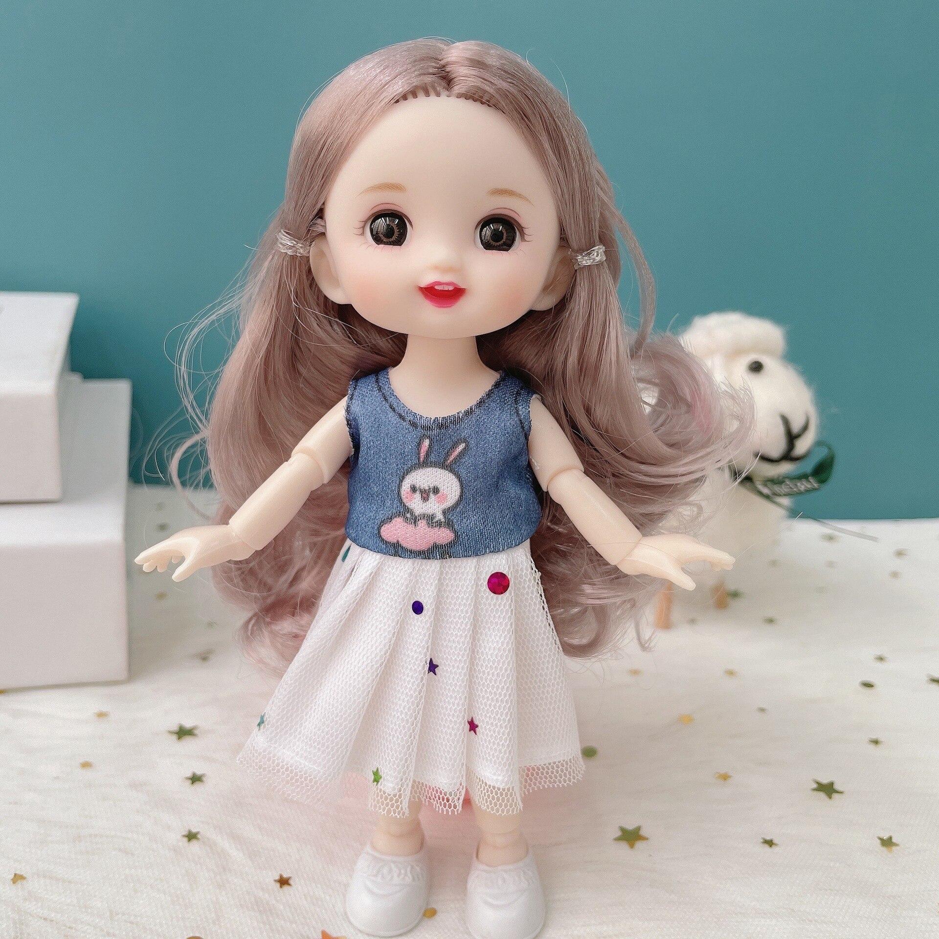 

Мини 1/8 смайлик BJD кукла 17 см подвижная шарнирная милая улыбка длинные кудри BJD кукла игрушки для девочек подарок