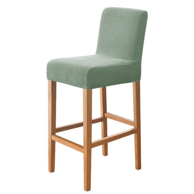 T -Jacquard Elastic Short Back Chair Cover Stretch Bar Stool Covers For Cafe Home Anti -Dirty Anti -Scrath S Size Seat Slipcovers