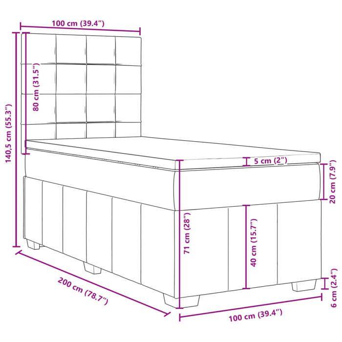 VidaXL Sommier à lattes de lit avec matelas Marron foncé 100x200 cm 3291582