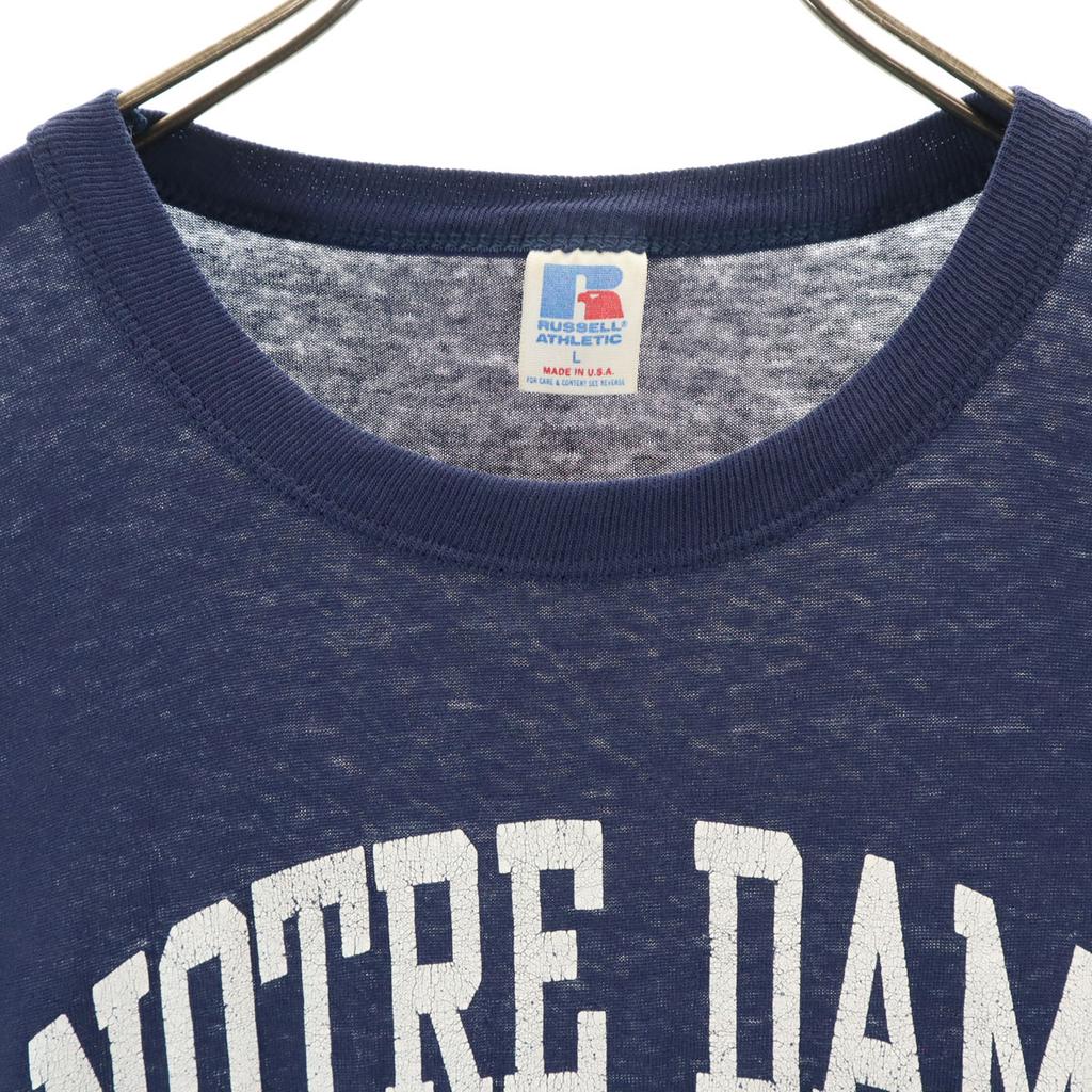 RUSSELL ATHLETIC 90s Made in USA Old College Notre Dame Short sleeve T-shirt Men's Used