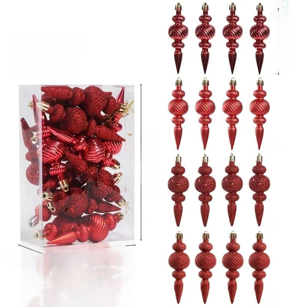 16 Stück 16 Stück/Karton Weihnachts-Hängekugeln mit Aufhängeseil Goldpuder Weihnachtsbaumschmuck Multifunktional Sonderform