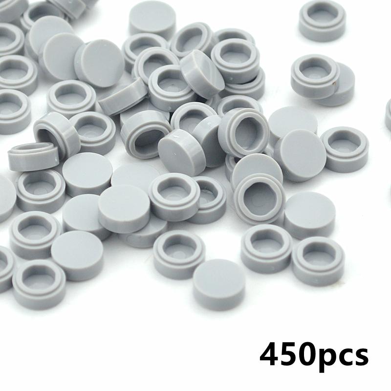 

450pcs Building block accessories Round 1x1 Flat Studs 98138 Building Blocks Compatible all brands MOC Toys For Kids Creative світло-сірого кольору