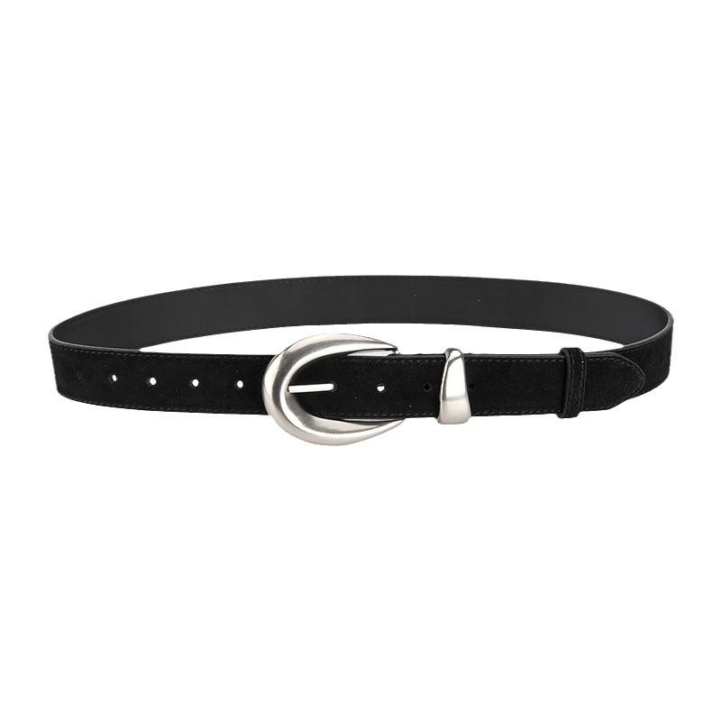 Retro High-end Belt for Women's Genuine Leather Matte Reverse Velvet Versatile Jeans Trendy Decorative Belt for Women