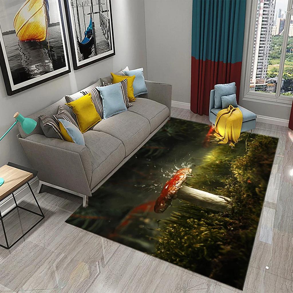 3D Natur-Thema Teppich Eingangstür Fußmatte Wald Insekt Pflanze Rutschfeste Fußmatte Wohnzimmer Schlafzimmer Badezimmer Heimdekoration