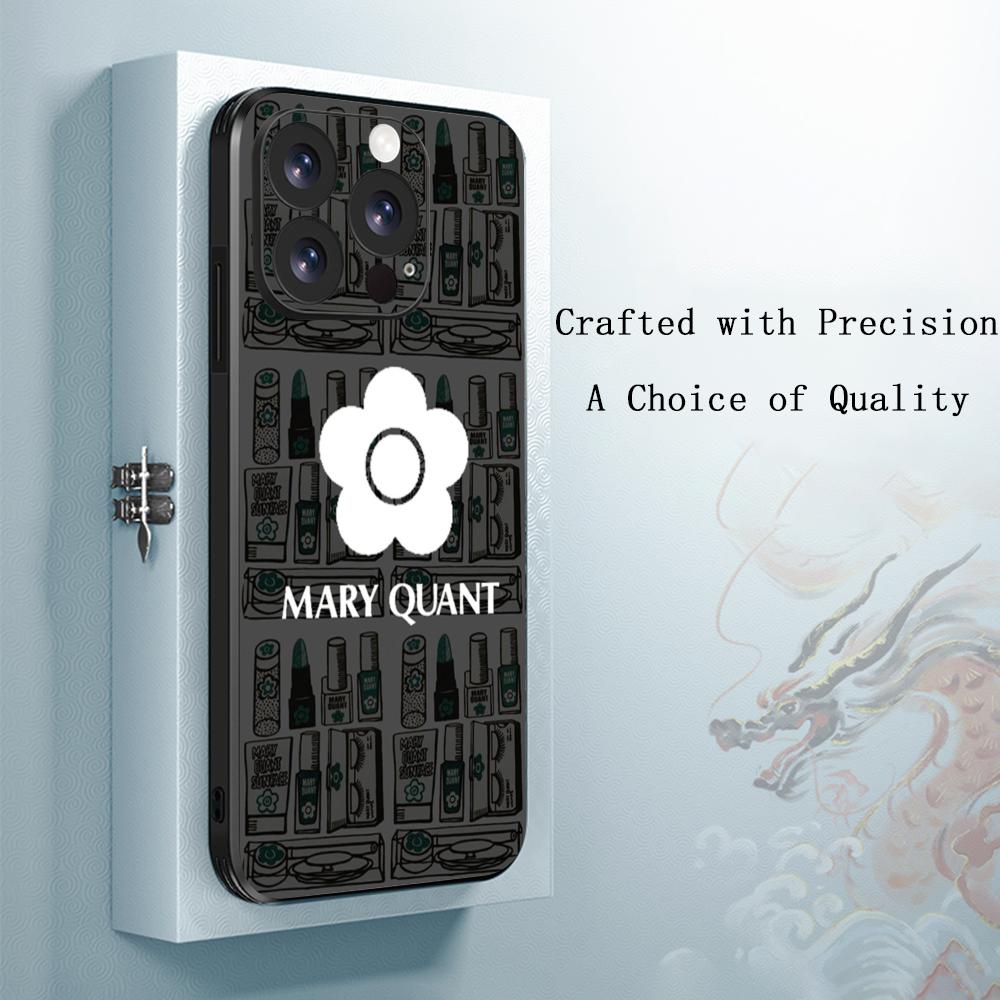 Japan art Mary quant fashion flower Phone Case For iPhone 17 16 e 15 14 13 12 Plus Mini Pro Max Soft black Shockproof Cover