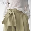 Edition Women's 2025 Summer Linen Straight Shorts with Waist Bag
