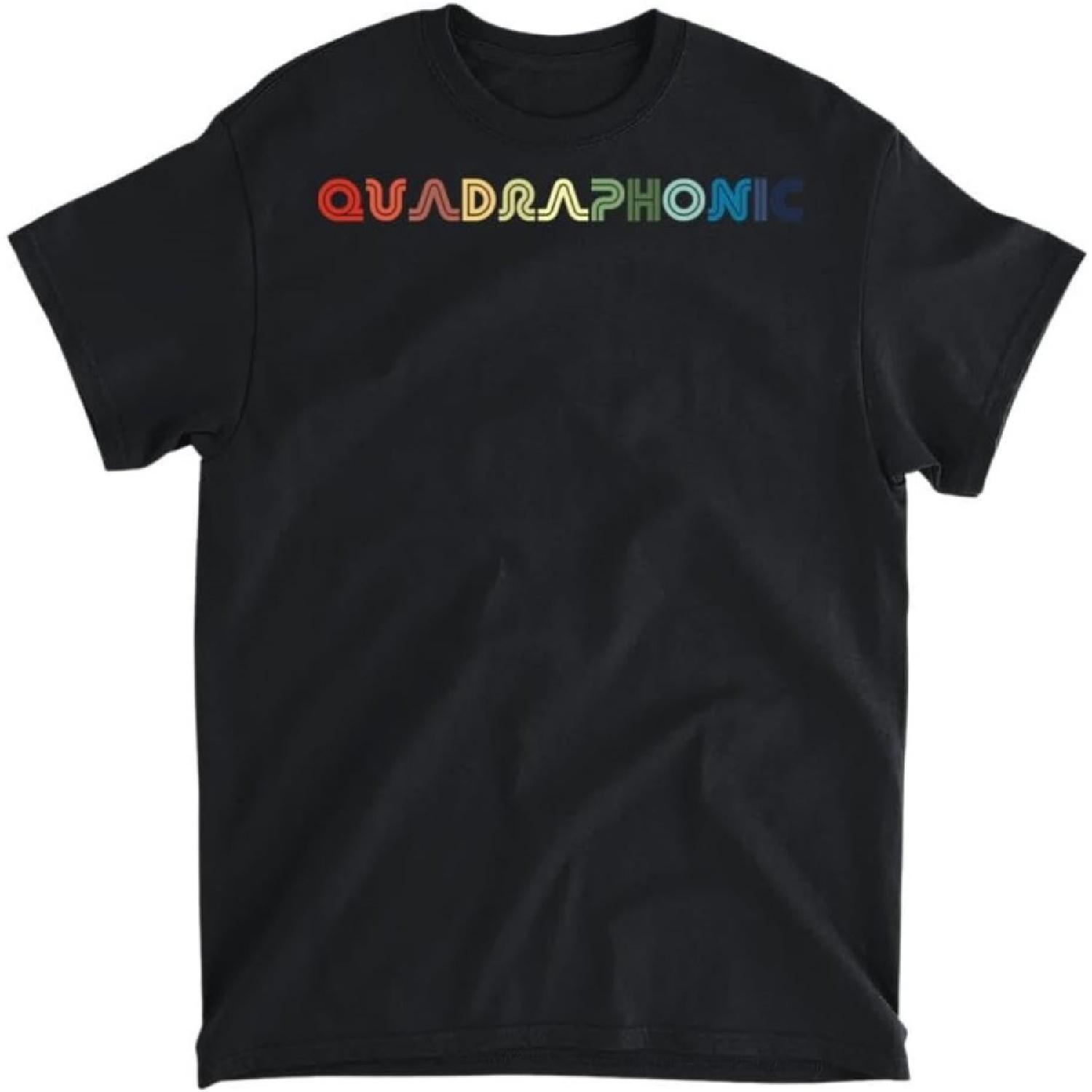

Quadraphonic Retro T-Shirt Stereo Sound Vintage Tee, Long Sleeve Shirt, Sweatshirt, Hoodie Unisex Adult Size Made in Canada XXXXXL чорний
