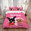 Custom Textile Bunny Friends Bedding 3 Piece Set HD Print Duvet Cover Pillowcases for Teens Adult Bedroom Decoration