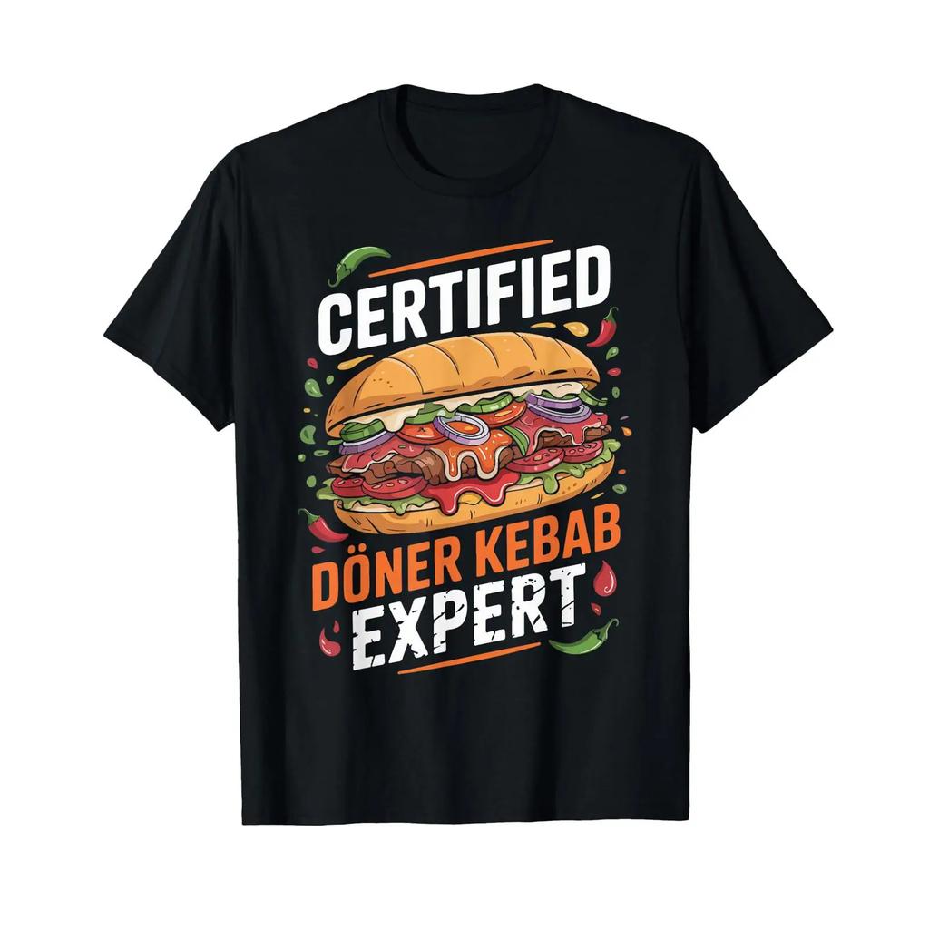 Certified Doner Kebab Expert T Shirt Vintage Soft Top For Everyday Wear Fashion Streetwear Breathable Homme Graphic