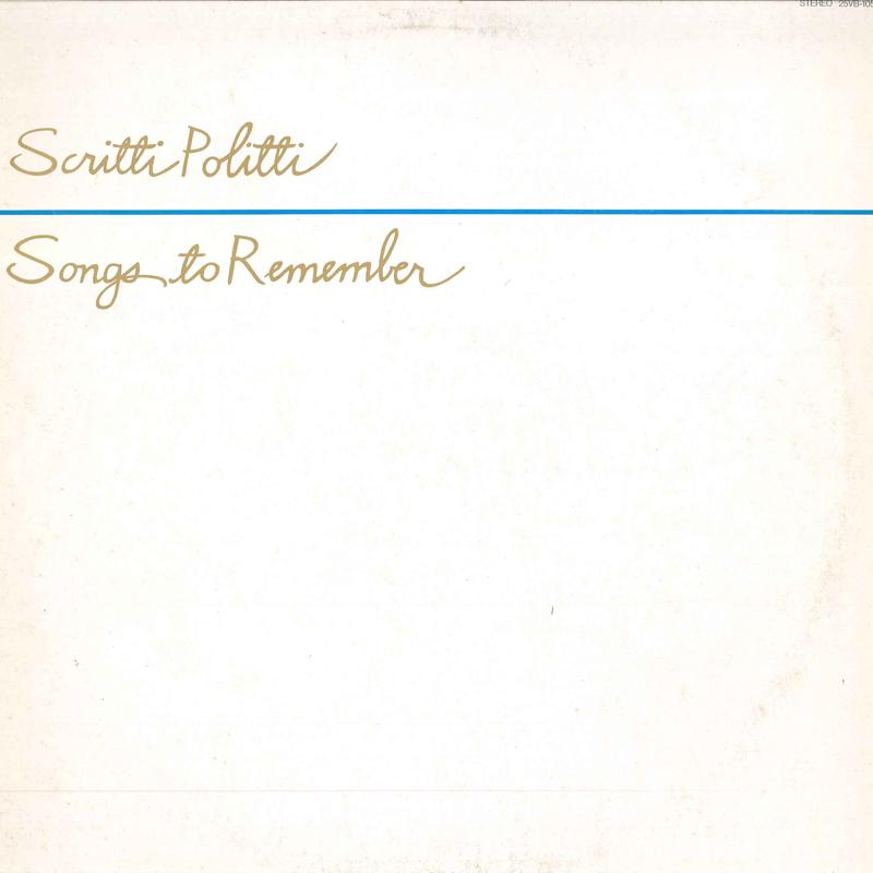 

LP Record SCRITTI POLITTI - Songs To Remember 25VB1054 VIRGIN 1985 Japan Rock Used