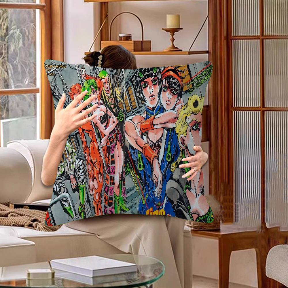 Anime JoJo Bizarre Maple Design Cushion Cover Happy Autumn Harvest Decor Holiday Decorati Pillow Cover