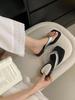 Slippers Summer Fashion Silver Square Toe Women's Outdoor Wear Thick SolePinch FeetSandals