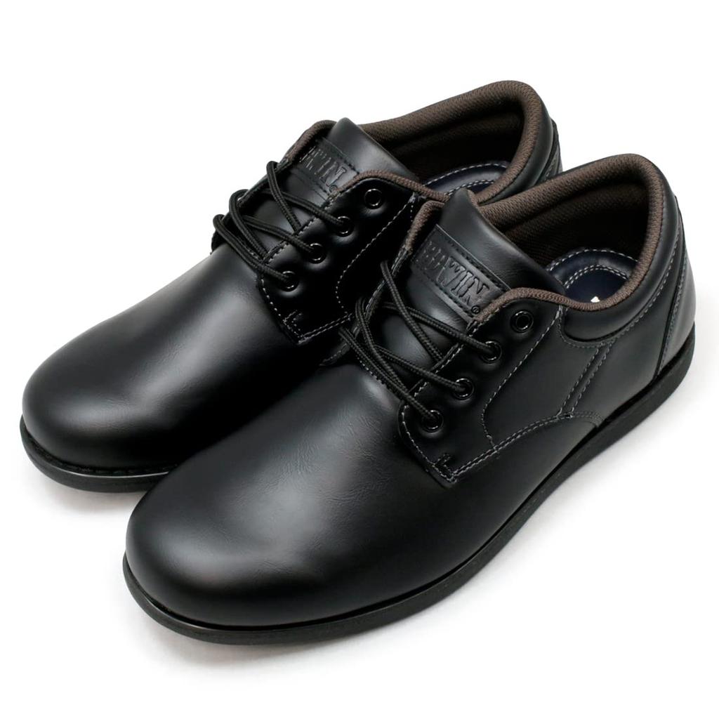 Waterproof Casual Shoes Business Sneakers Walking Lightweight Sole Plain Toe Lace Up Outer Feather Shoes Oxford Edm456 [Edwin] Men's Black/Black