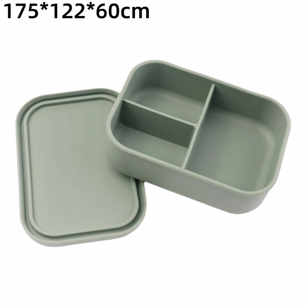 700/1300ml 3 Gird Lunch Box Silicone Divided Microwave Oven Lunch Box Leakproof BPA Free Food Container Office Worker