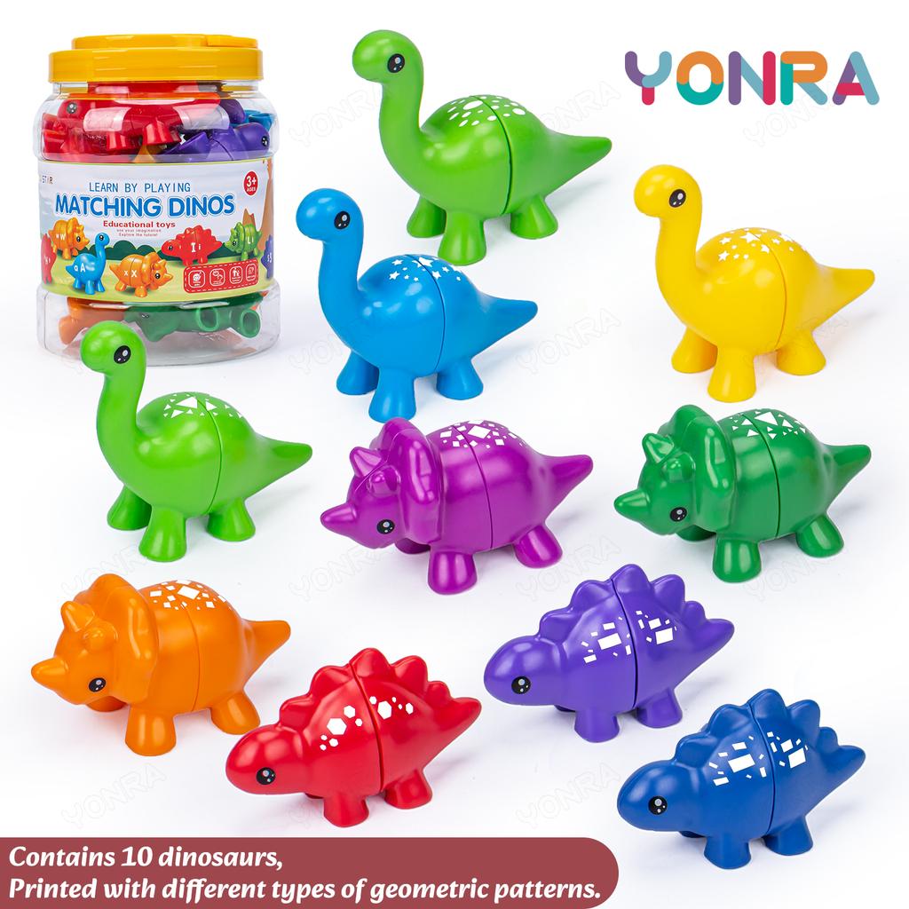 Matching Dinosaur Toy With Storage Bucket Montessori Toys for Kids Counting Learning Toys for Toddlers Children Development Game
