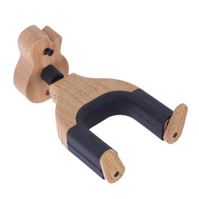 Wandmontage Gitaar Hanger Haak Houder Keeper Auto Lock met Gitaarvorm Massief Houten Basis voor
