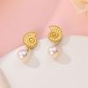 Luxus Goldene Muschel Seestern Perlen Ohrstecker 925 Silber Schmetterling Herzförmige Anhänger Perlenohrringe Für Frauen Party Schmuck