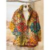 Womens Stand-Up Collar Fleece Sweatshirt With 3D Digital Floral Print Casual Long Sleeve Top Fall 2025
