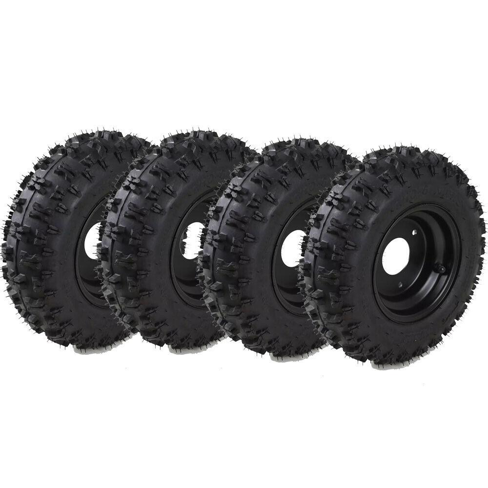 ATV Accessories TDPRO 4pcs 4.10-6'' Tires Wheel Rims for Mower Gas Scooter Quad Razor E-Bike Tricycles