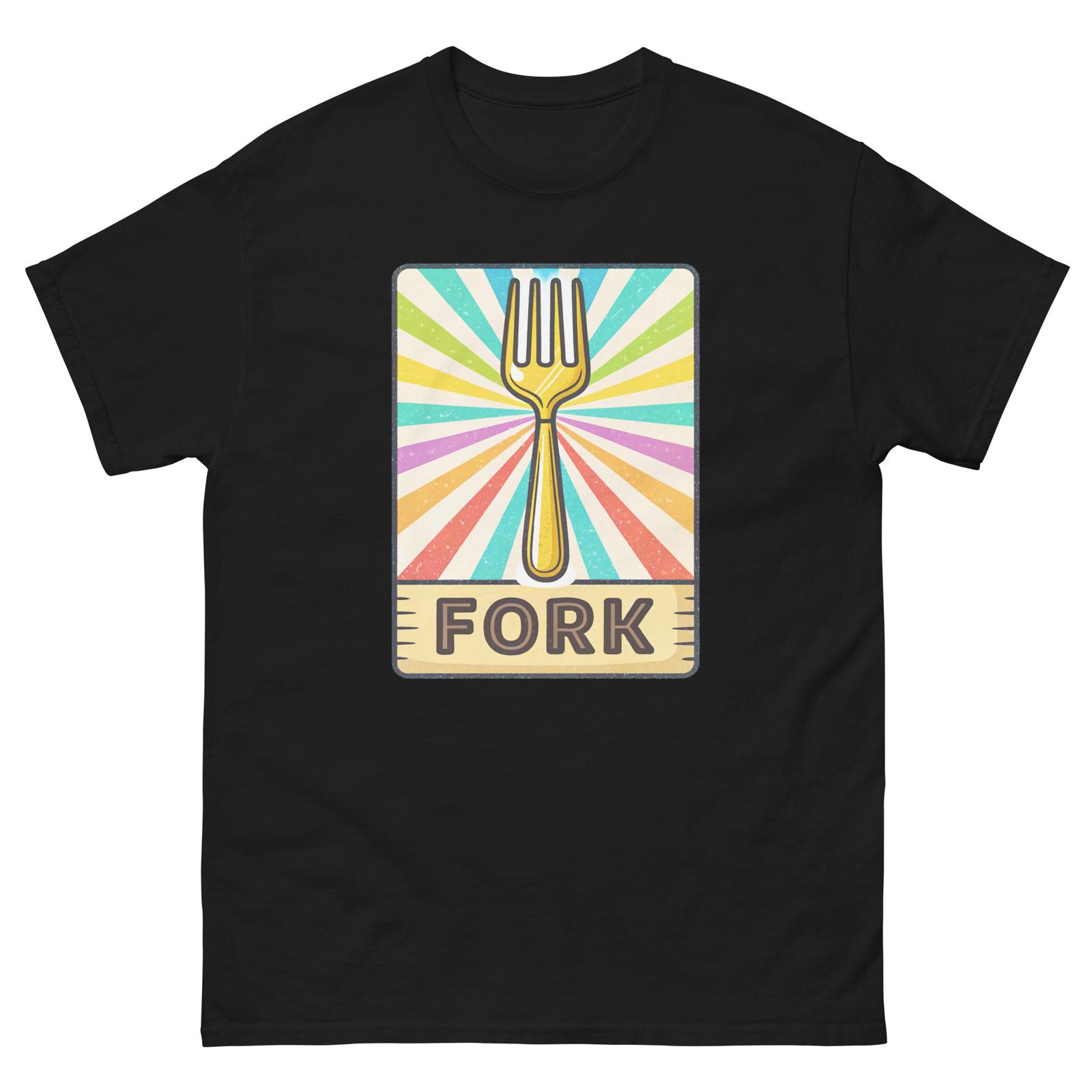 Fork Popular Illustration Object T-Shirt M