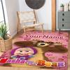 Masha Bear Customized Name Floor Rug Office Rug Perfect for Decorate Room Foyer Playrooms Dormitory Anti-slip Rug Decorate Offices