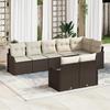8-piece Garden Sofa Set with Cushions Brown Poly Rattan 3354417